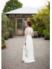Ivory Chiffon Keyhole Back Wedding Dress